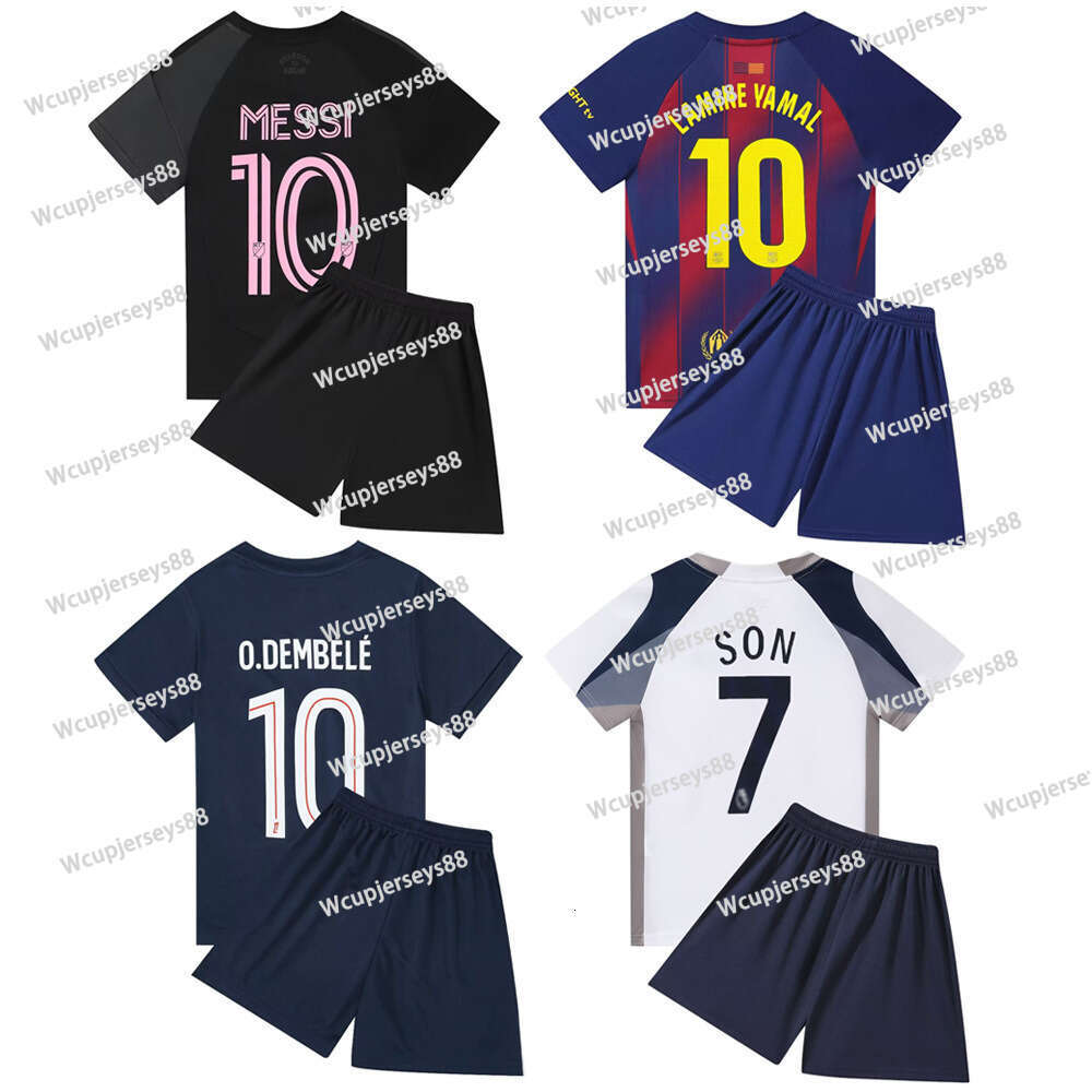 25 26 Season Hot Soccer Jerseys Football Uniform Adult Children Kis Soccer Set Barcelonaa Miamii Club Messis Son Rashford