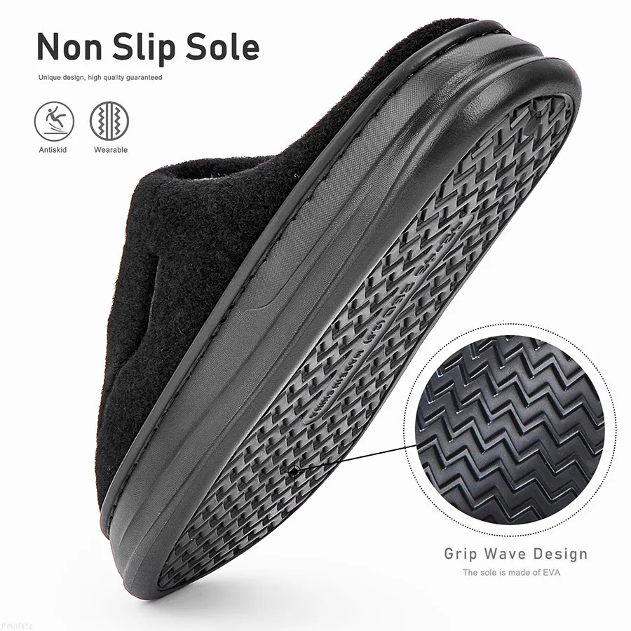 plus size mens house slippers fuzzy comfy memory foam soft couple shoes non-slip winter warm plush slippers 250730
