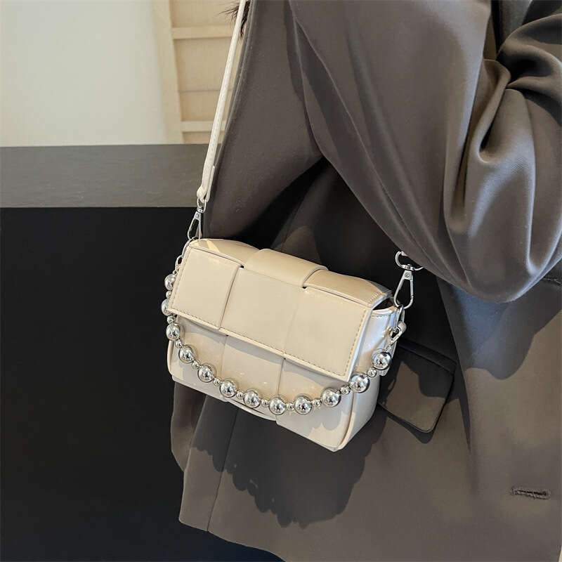 High-Quality Designer Textured Woven Handbag Small Square purse and wallet Luxury for Women bags 2025 New Trendy Fashion Chain Shoulder Crossbody Bag