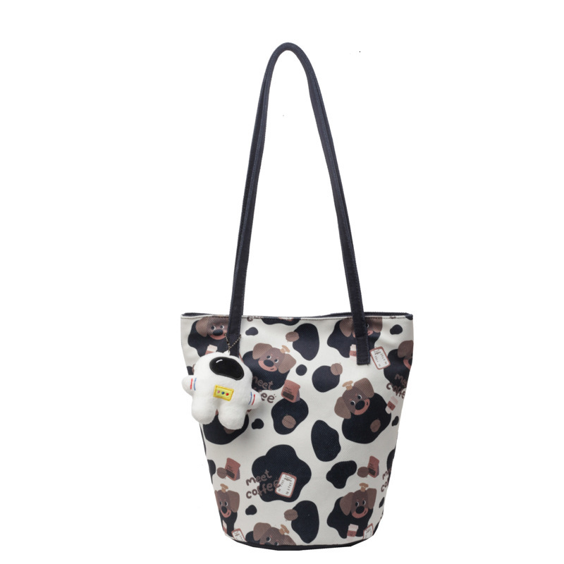 Luxury Brand Designer Bag Fashion Color-Block Bucket Bag For Women Small Floral Letter Print Shoulder Bag Ethnic Style Simple Girl Tote Bag