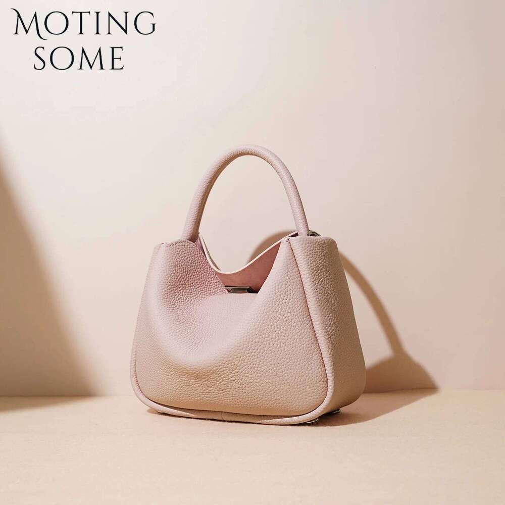 Motingsome 2025 Spring New Bag Cowhide 100% Handbag Women Minimalist Shoulder Bucket Commuter Underarm Messenger Tote 20250805