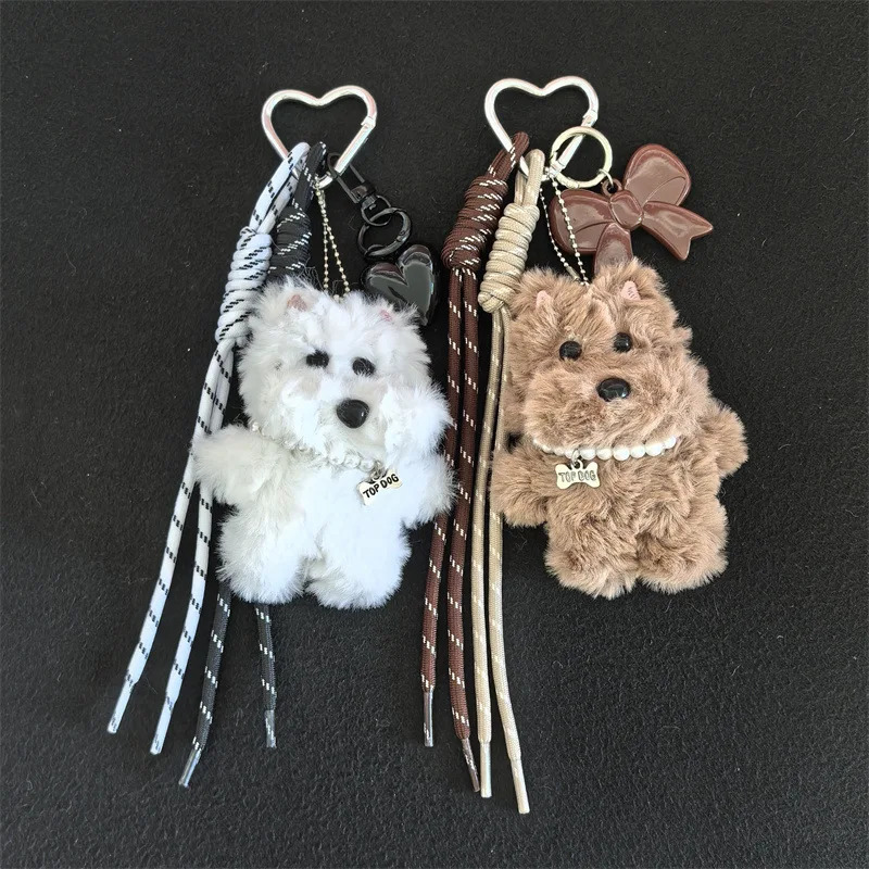 Cute Scribbled Puppy Bag Pendant Fashionable Plush Doll Car Keychain Love Hanging Parts Accessories 250801