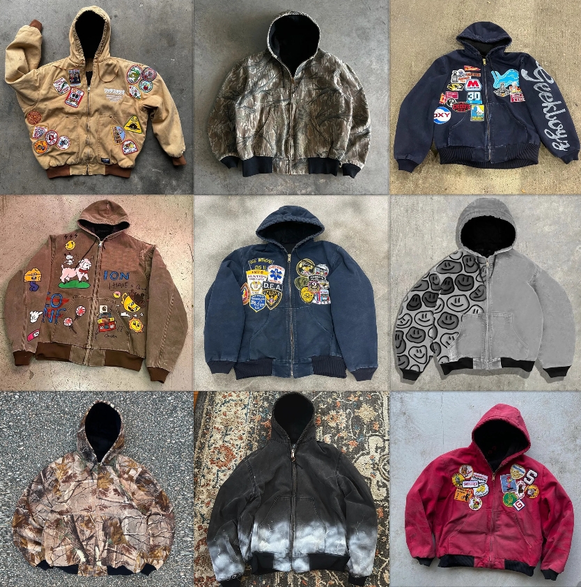 Men's Hoodies Y2k High Street Trend Hoodie Round Neck Letter Graphic Mens Womens Casual Loose Zipper Hooded Sweatshirts