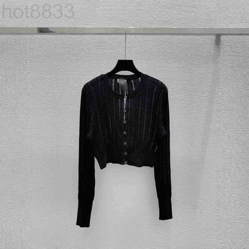 Women's Knits & Tees Designer Ch25 Autumn New Cc Button Round Neck Long Sleeve Knitted Cardigan Top for Women PYOH