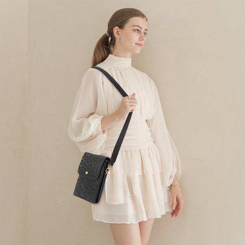 Lacel Urwebin Cross body Designer bag Phone for Women Versatile Vertical Crossbody Shoulder Fashion Double Layer Mini Bag Embossed