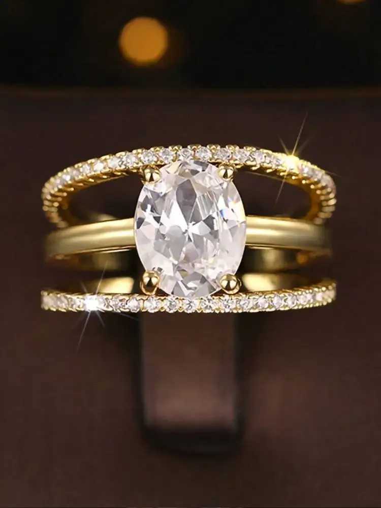 925 Sterling Silver Gorgeous Classic Shining Zircon Ring For Women Wedding Prom Party Luxury Fashion High Quality Fine Jewelry Y250808