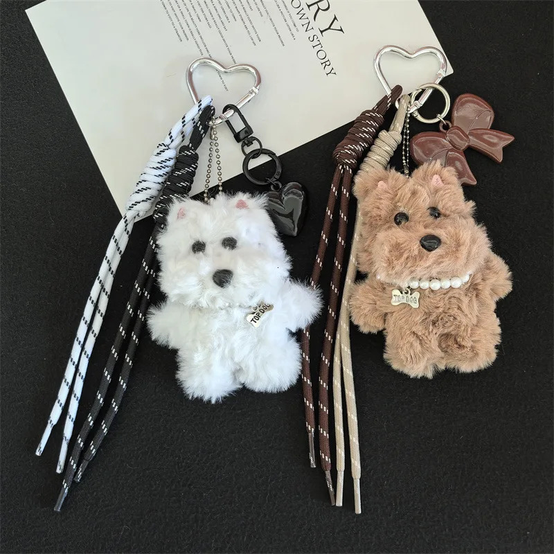 Cute Scribbled Puppy Bag Pendant Fashionable Plush Doll Car Keychain Love Hanging Parts Accessories 250801