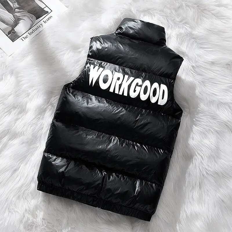 Winter Clothing Male Zipper Down Vest Jackets Casual Mens Waistcoat Winter Windproof Coats Vest Jacket Warm Sleeveless 250804
