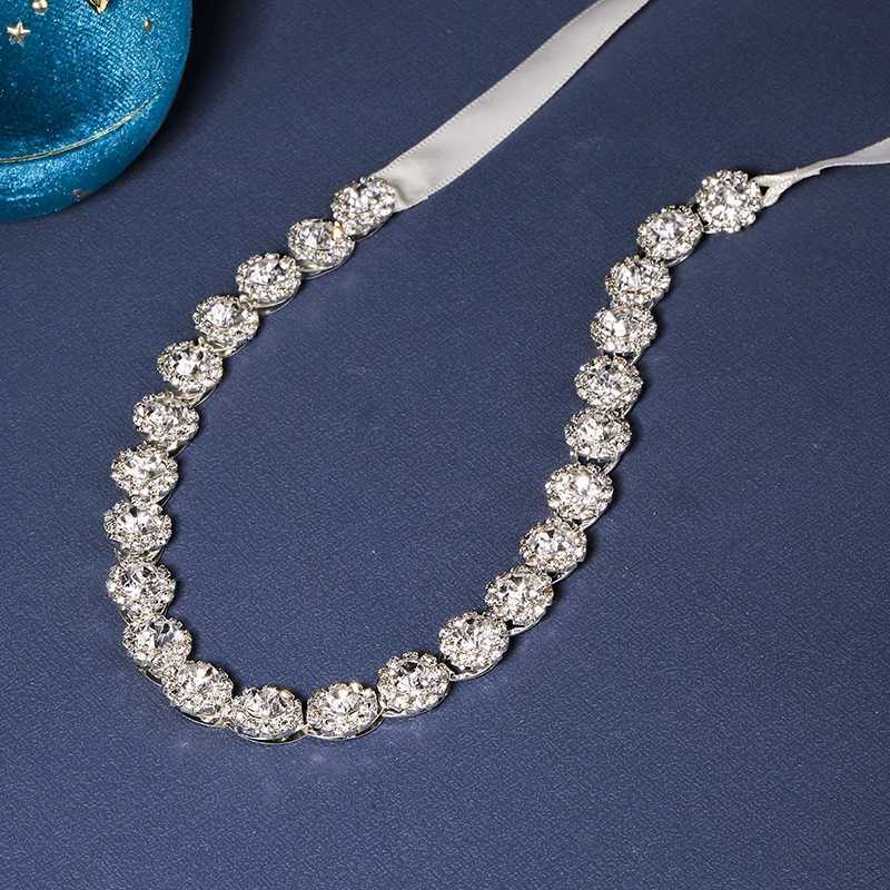 Sparkling Round Rhinestone Tie Haiand Wedding Pieces Accessories For Women Fashion Classic Tiara Bridesmaid Gift Y250808