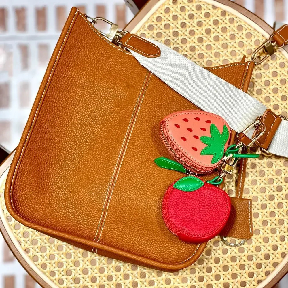 Mini Cherry Fruit Shape Coin Purse Cute PU Leather Pendant Korean Style Keychain Earphone Bag Mini Storage 250807