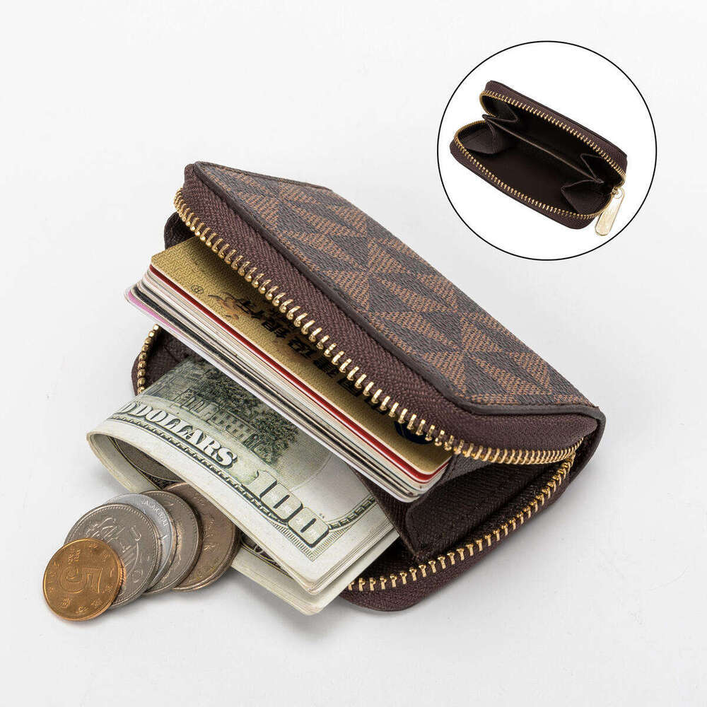 Lacel Urwebin Fashion - Forward Small Zip Wallet: Unique Triangular Print, Multiple Card Slots, and Coin Compartment.