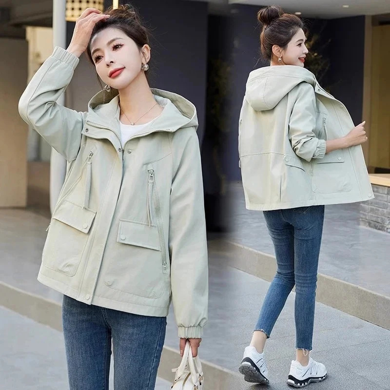 WLF Womens Casual Jacket 2025 Spring and Autumn Style Loose American Retro Short Windbreaker Loose Jacket top for Commuting 250728