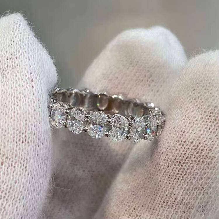 S Sterling Sier 14K Solid Gold Jewelry Solitaire Oval Vvs Moissanite Engagement Ring