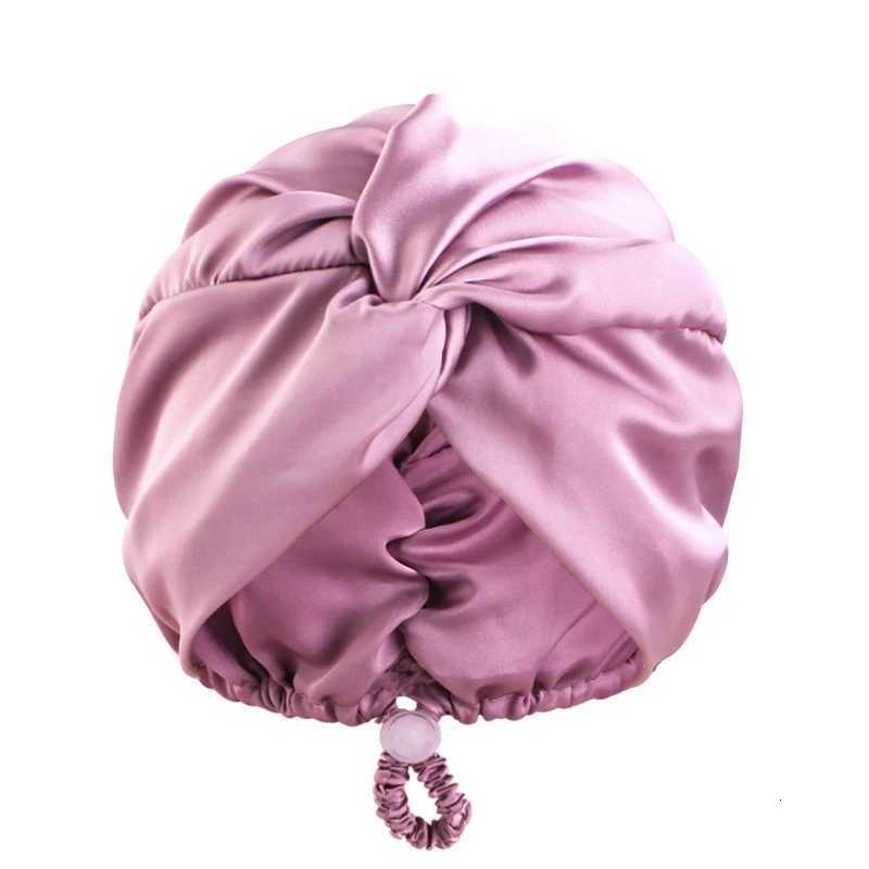 Bonnet Solid Color Silk Turban Hat for Women Soft Sleeping Night Cap Satin Hair Care Wrap Beanie Headscarf Adjustable Twist Headwear Z250808