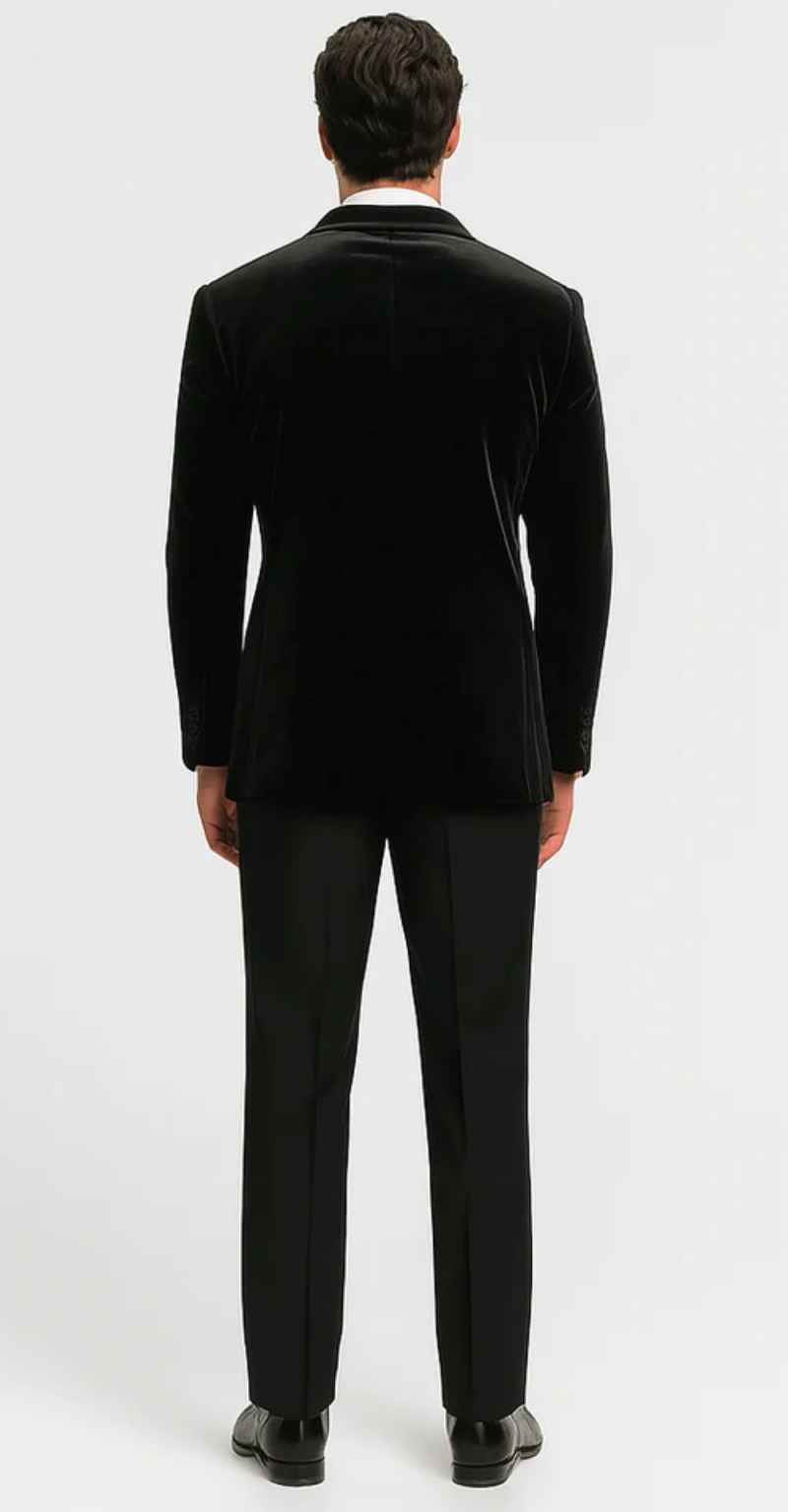 Luxury Black Peaked Lapel One Button Blazer Trousers Beaded Party Wear Male Suits Wedding Costume Homme Slim Fit Outfit 2Pcs Jacket Pants
