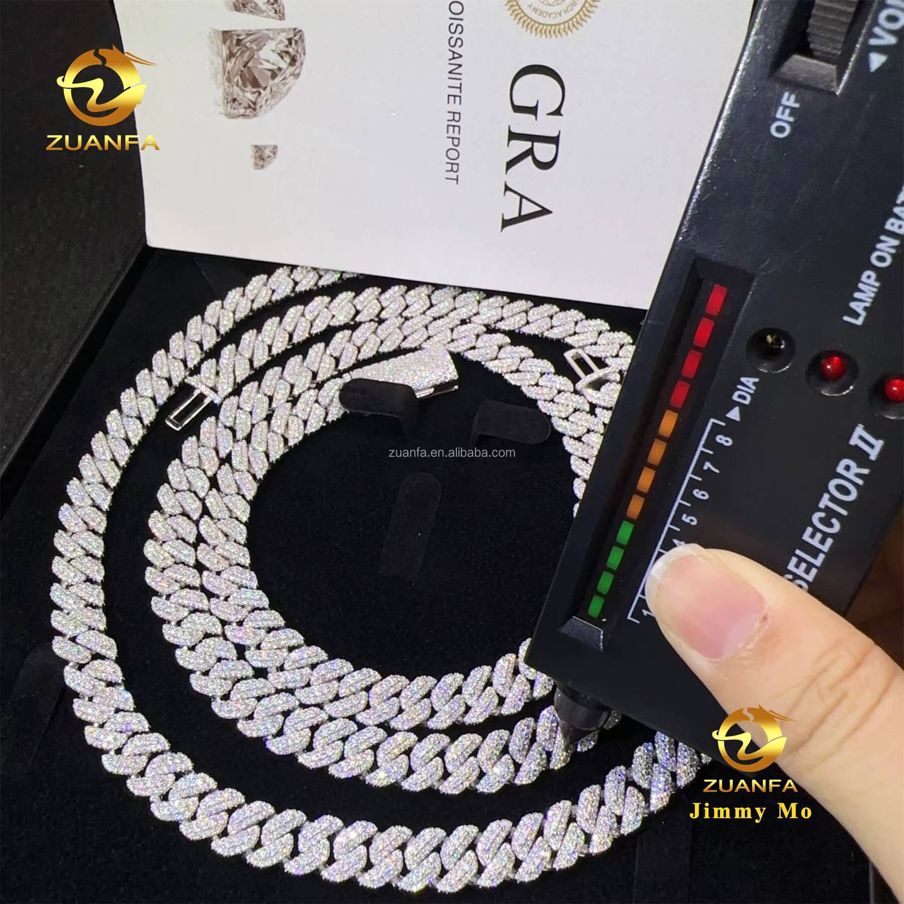 New Arrivals 10mm Fashion Hip Hop Style Jewelry Iced Out 925 Solid Silver VVS1 Moissanite Diamond Miami Cuban Link Chain Men
