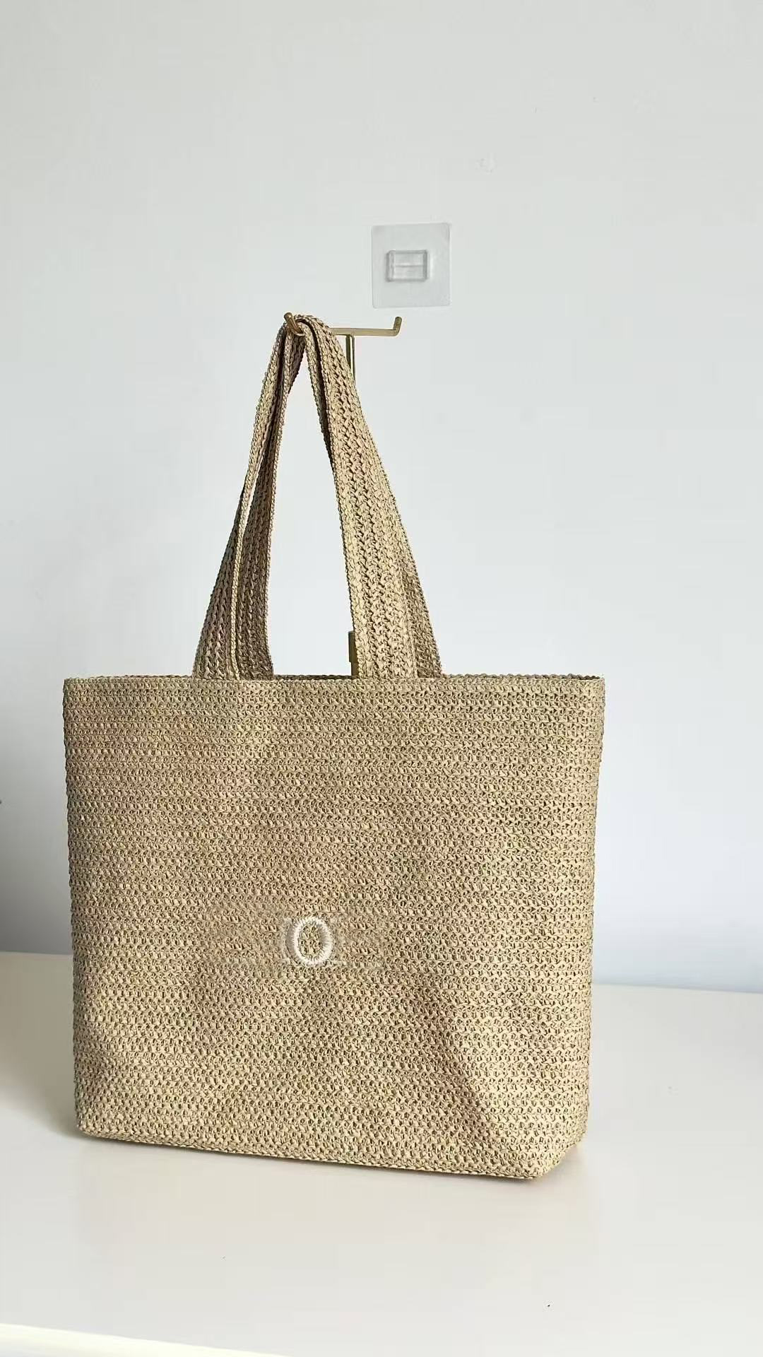43X35X10CM Fashion Straw storage bag embroidery letter gift tote holiday bag beauty.vip classicOrganization
