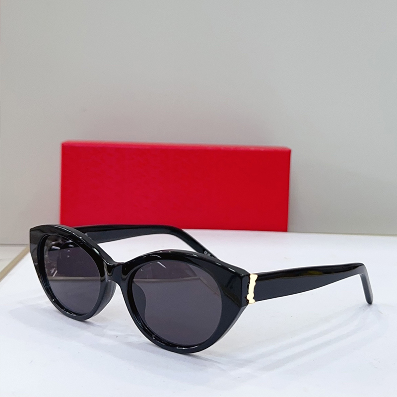 SL Designer Sunglasses For Women M 148 Oval Vacation Glasses men trendy street shooting sunglasses cat eye frames in black perfect for work and leisure with box