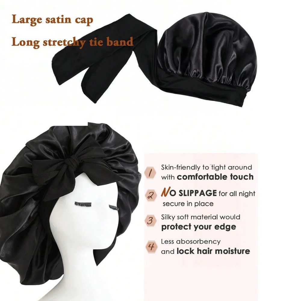2025 Satin Bonnet Silk Bonnet Adjustable Bonnet for Sleeping Hair Bonnet with Tie Band Bonnets for Women and Men Z250808