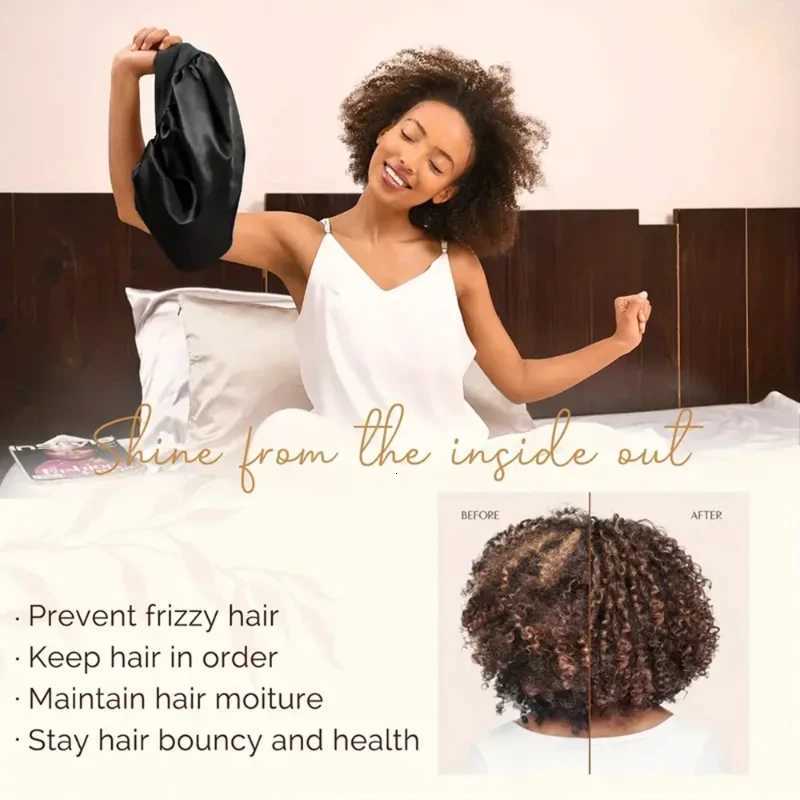 Cotton Bonnets Night Sleeping Cap Large Elastic Wide Soft Band Colorful Silk Hat for Curly Hair Care Beauty Makeup for Women Men Z250808