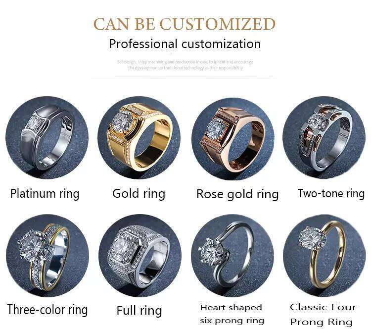 Xingguang Custom Fine Jewellery Wedding Engagement Dia Gold Rings for CVD/HPHT Lab Dias Ring Men