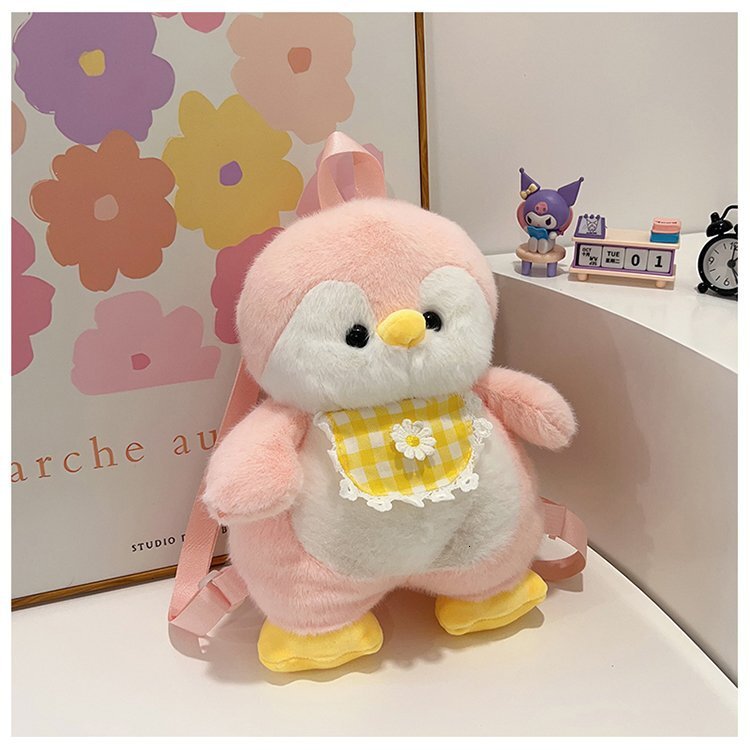 2025 Autumn New Women s Backpack Little Penguin Plush Bag New Doll Plush Toy Cute trend Cartoon Girl Backpack Cartoon Backpack New Designer Backpack