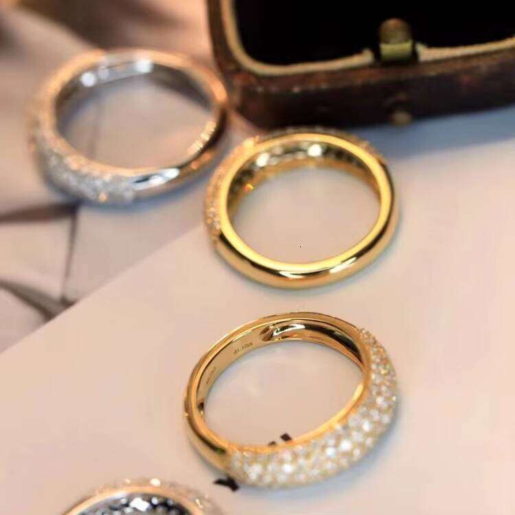 Dropshipping High Quality Pass Tester 5 Rows Full Moissanite Stones Dia Finger Ring 14k Real Gold Fashion Jewelry