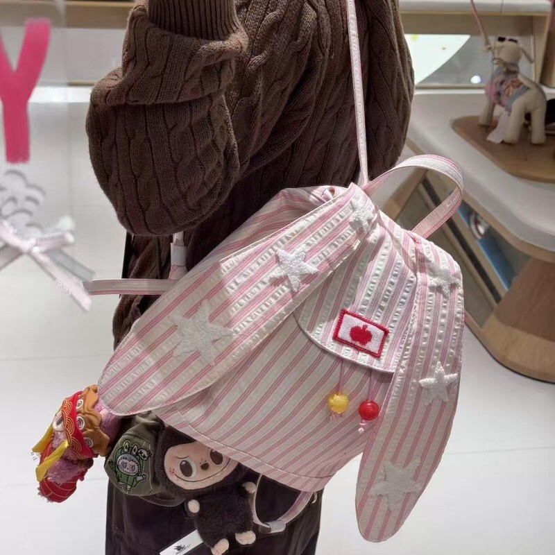 2025 Autumn/Winter New fashion Women's Backpack Soft and Cute Rabbit Ear Bag Large Capacity Backpack Outdoor Commuter Backpack Autumn New Designe