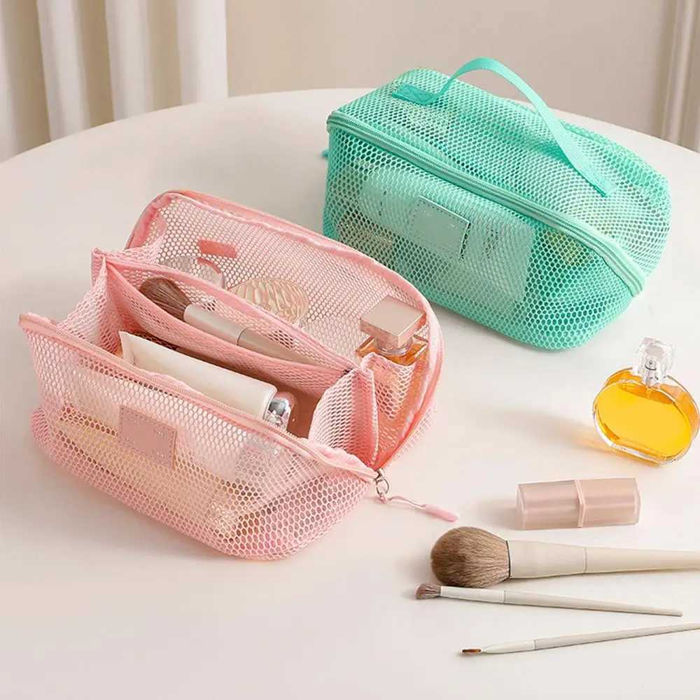 Portable Mesh Shower Caddy Tote Bag Large Capacity Makeup Storage Bag Bathro Toiletry Organizer Travel Storage Pouch Accessory Y250808
