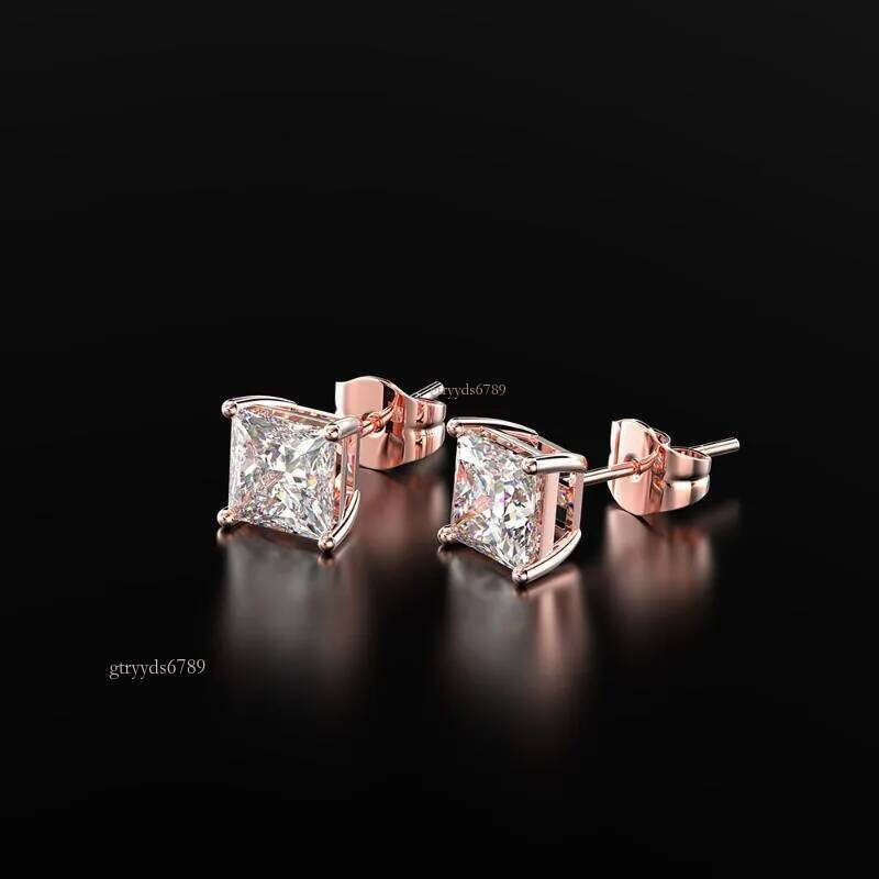 Stud OEKDFN Classic 100% Sterling Sier Earrings Created Moissanite Gemstone Anniversary Wedding Fine Jewelry Gift