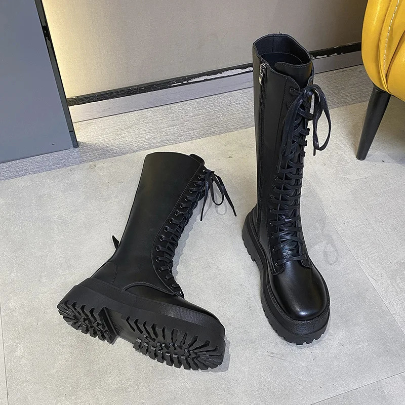 Sexy High Boots Kneehigh Pu Heels For Women Fashion Shoes Spring Autumn Booties Female Plus Size 250801