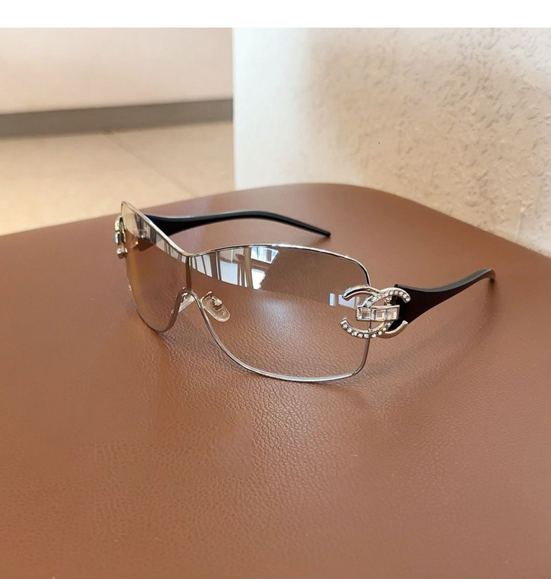 Designer Sunglasses 2025 New Luxury Sunglasses Large Frame Sunglasses Double C Diamond-Studded Trendy Sunglasses For Women Metal Sunglasses