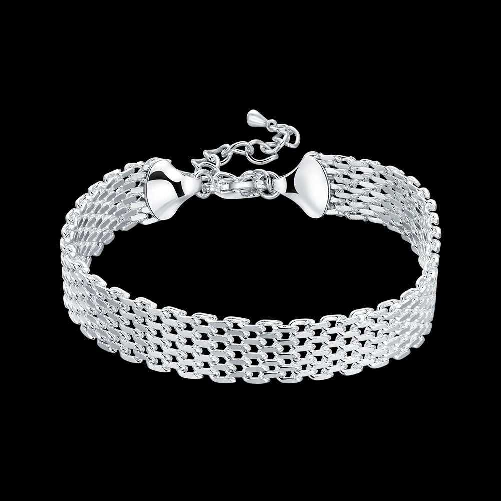 925 Sterling Silver Bracelets for Women Exquisite Fashion Weaving Chain Wedding Party Christmas Gifts Jewelry Z250807