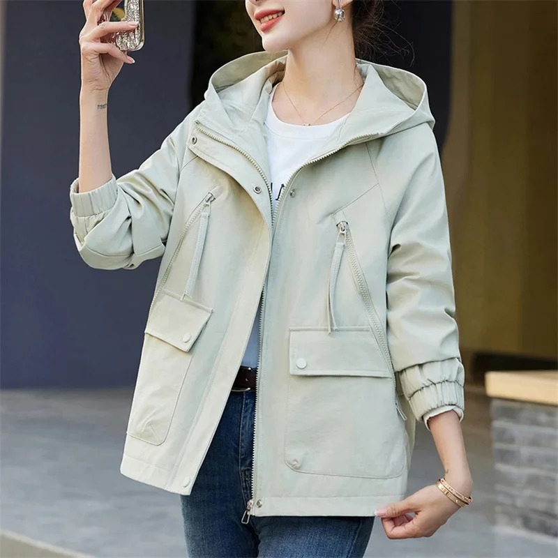WLF Womens Casual Jacket 2025 Spring and Autumn Style Loose American Retro Short Windbreaker Loose Jacket top for Commuting 250728
