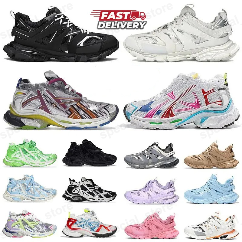 Designer Shoes Runners Track Casual Shoes Runner Men Womens Leather Beige Tripler Black Pink Trainer Nylon Printed Platform for Trainers Sneakers