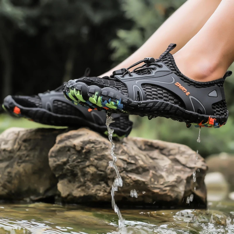 Mens Quick-Dry Breathable Aqua Shoes Men Women Couples Outdoor Beach Five Finger Swimming Hiking Wading Upstream Sneakers 250730