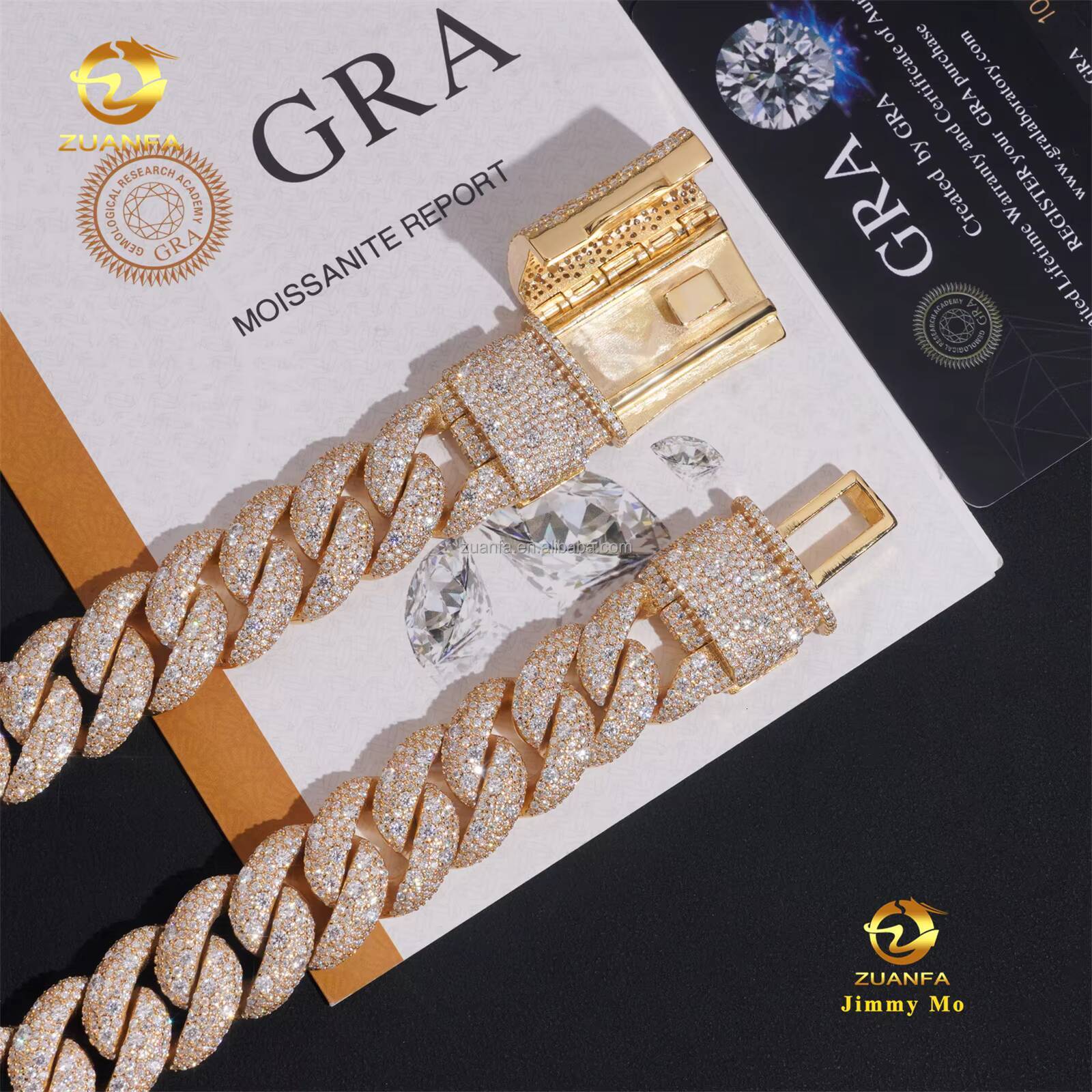 Customized Luxury Heavy 925 Solid Silver 18mm Big Guy Rapper Jewelry Iced Out Hip Hop Moissanite Diamond Miami Cuban Link Chain