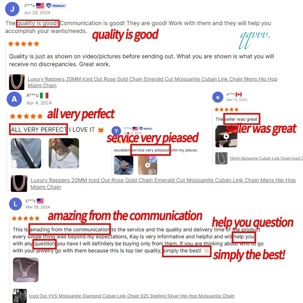 Chain Link 12mm 925 Cuban Silver Hip Hop Rose Gold Plated Custom Iced Out Moissanite Clasp Miami Cuban Chain