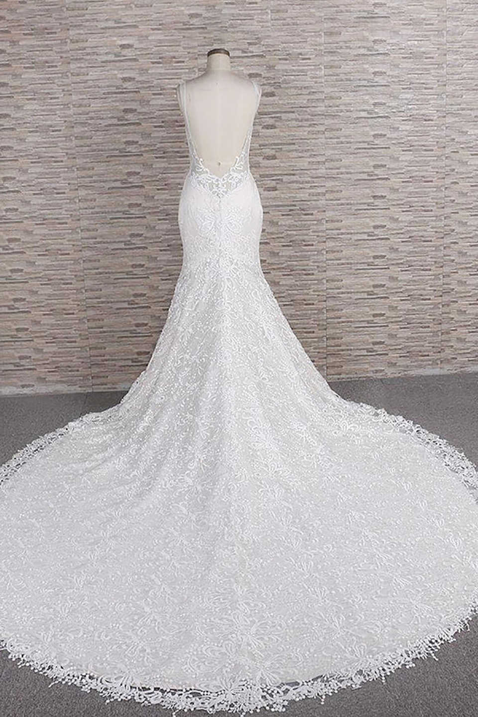 Vintage Mermaid Wedding Dress Backless Spaghetti Sleeveless Appliques Sweep Train Bridal Gowns Customized