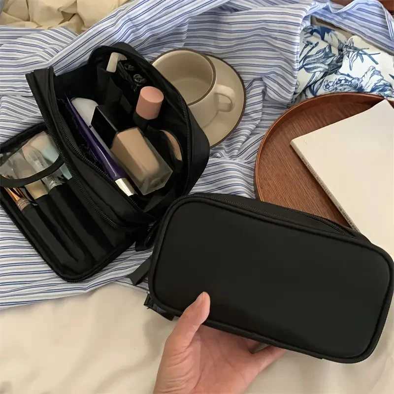 Large Capacity Makeup Bes Storage Bag Double-Zipper Cic Tools Organizer Wide-Open Vertical -Standing B Holder Y250808