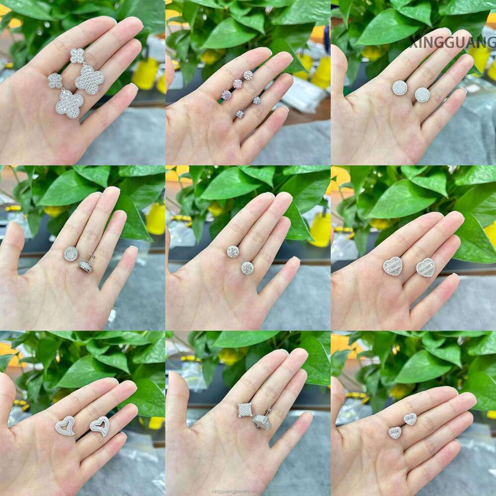 4mm-8mm Classic 6 Prong Mossanite Earrings Jewelry Sterling Sier VVS Moissanite Dia Ear Stud for Men Women