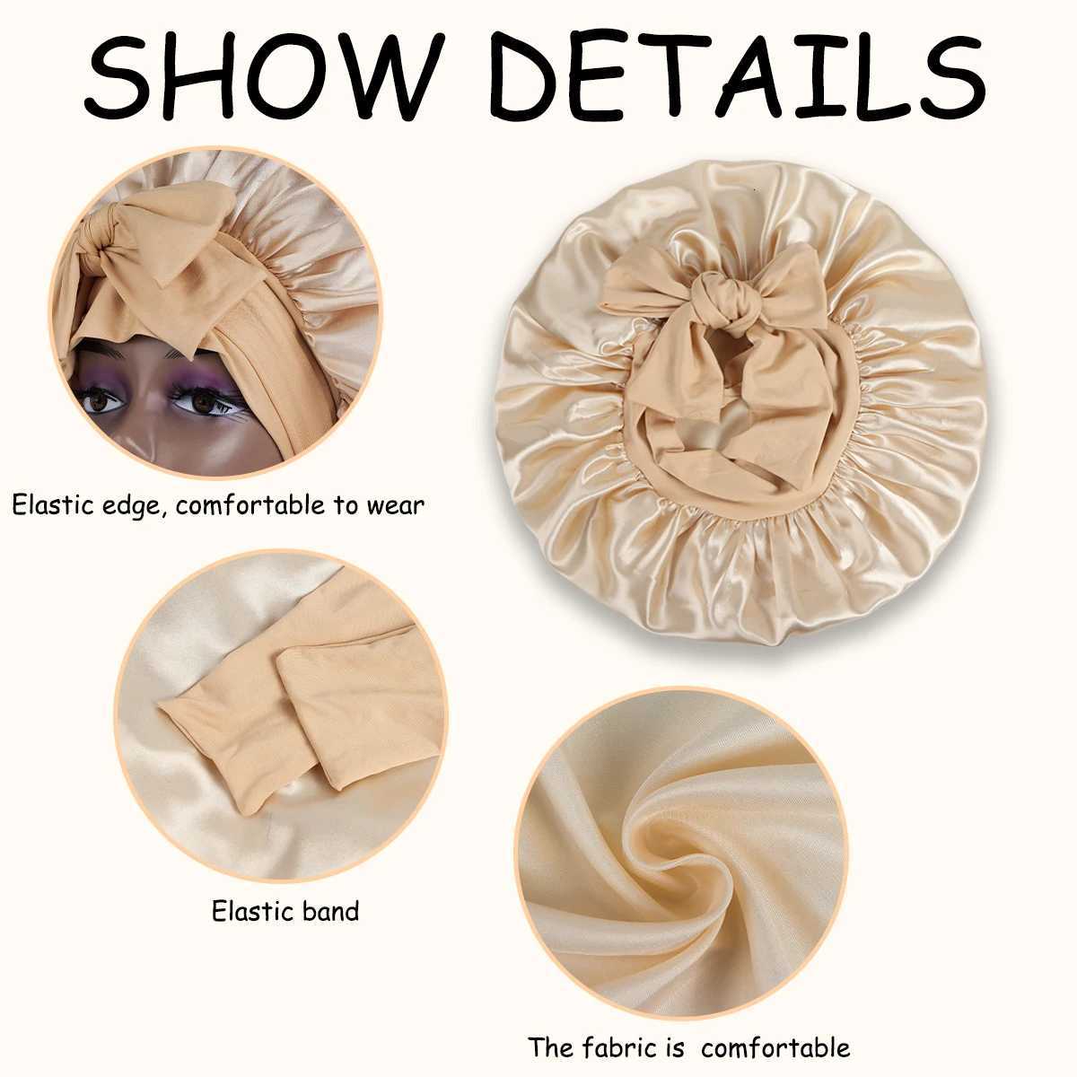 Breathable Shower Cap for Sleeping Adjustable Strap Hair Protector Natural Hair Wigs Soft Single-Layer Night Bath Cap 1PC Z250808