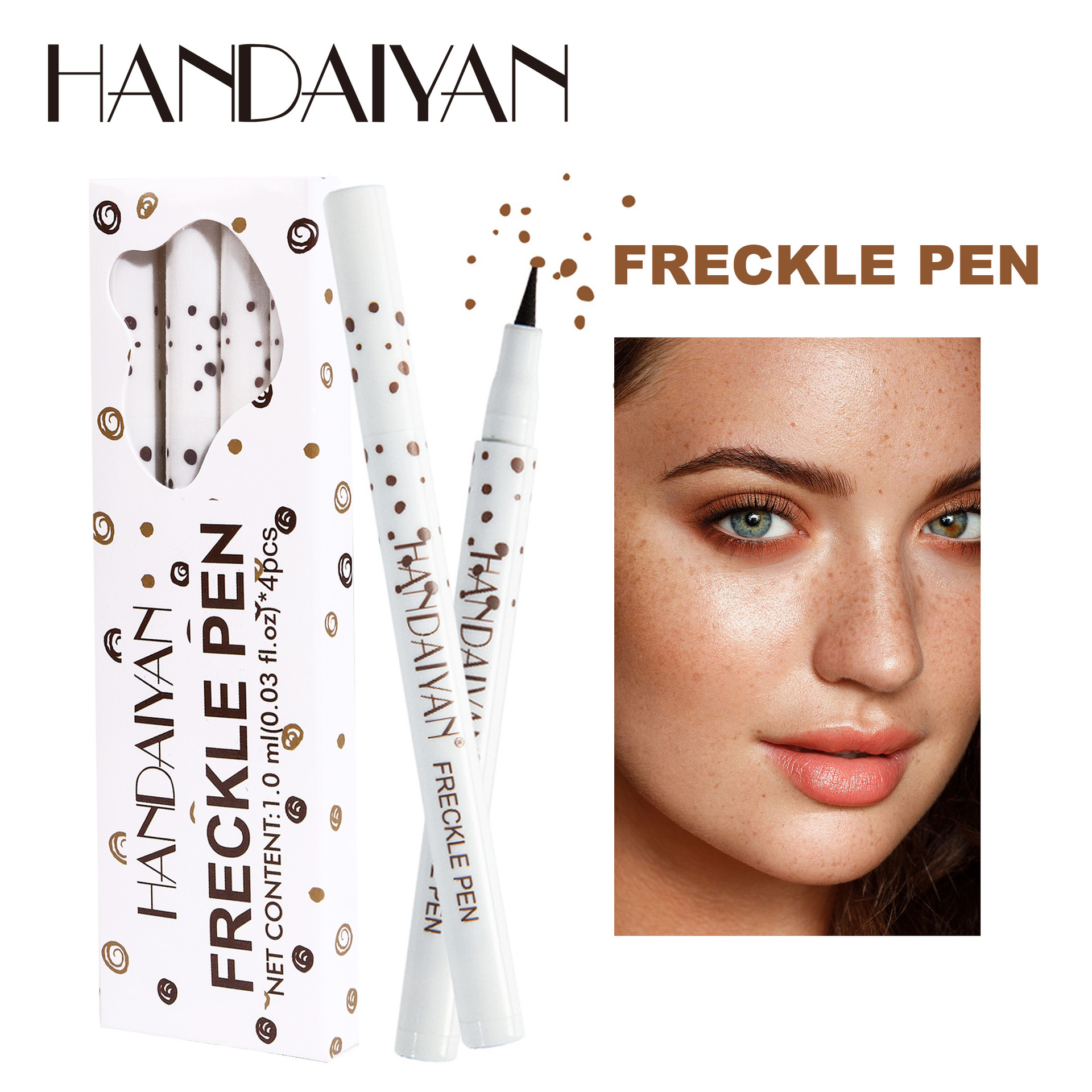 Face imperméable naturel à 4 couleurs Face étanche marron / Eyeliner foncé Dot Spot stylo Cosmetic Longueur Makeup Not Facile to Fade x250727