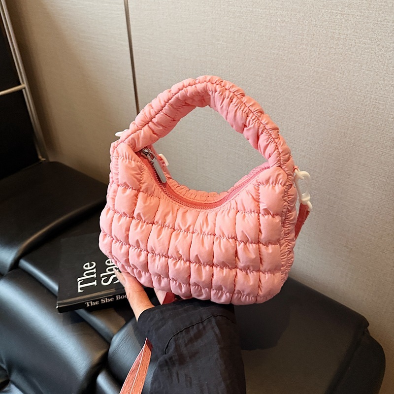 Luxury Brand Designer Bag Bubble Cotton Bag Korean Version Trendy Fashion Dumpling Bag 2025 Summer New Cotton Clothing Pleated Diamond Single Shoulder