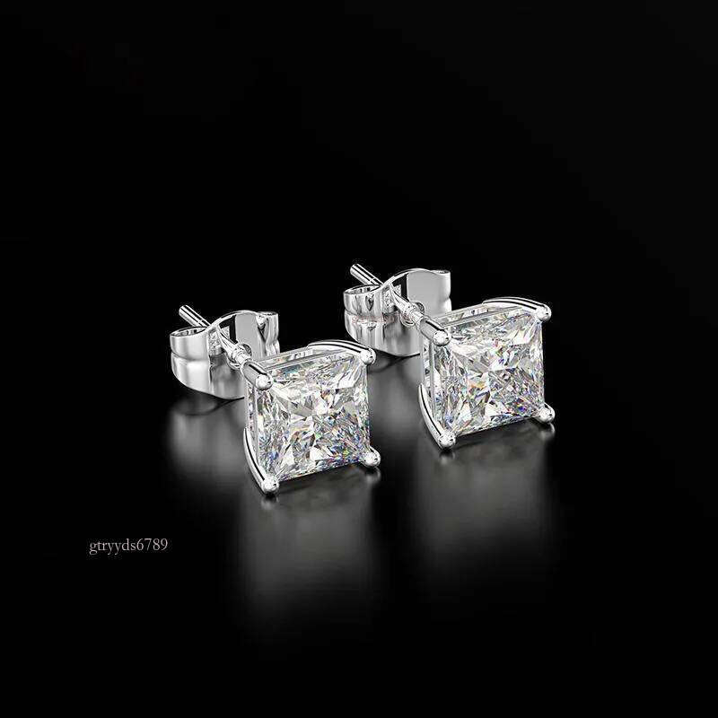 Stud OEKDFN Classic 100% Sterling Sier Earrings Created Moissanite Gemstone Anniversary Wedding Fine Jewelry Gift