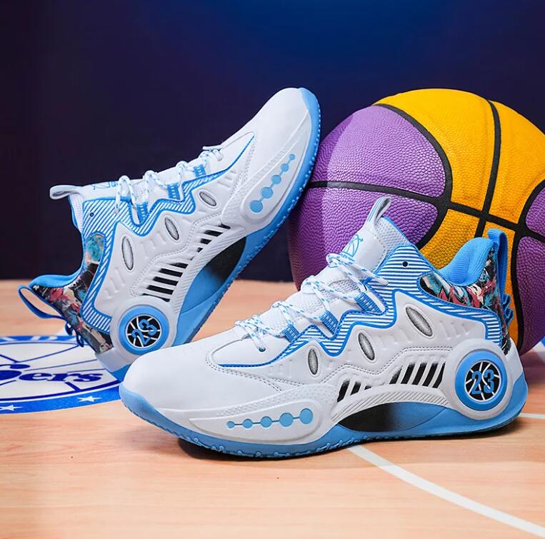 Basketball shoes green sneakers anti-slip wear-resistant shock-absorbing professional competitions practical sports shoes Z 8.2-9