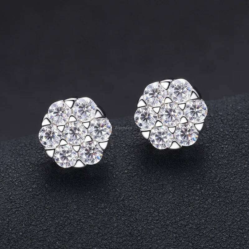 Stud Passed Test Men Women D Color 3mm Moissanite Sterling Sier Gold Plated Bling Dia Studs Earrings Nice Gift