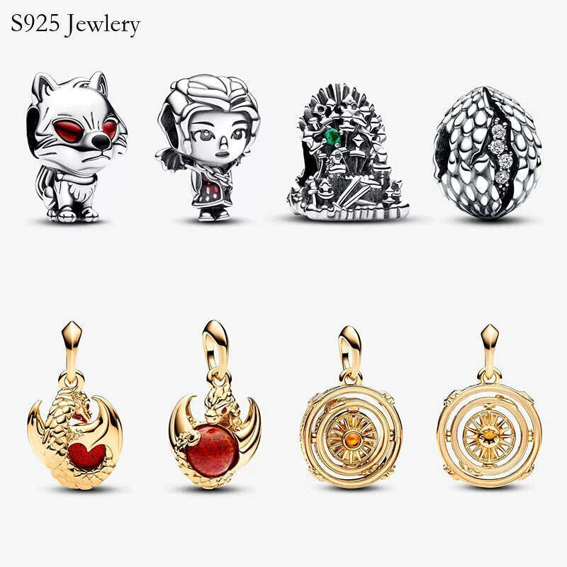 Silver 2024 PoFlower Game Series New Product Rings Earrings Necklace Charm Beads Suitable For Fashion Bracelets Wome Pendant Jewelry Gifts Free Shippi