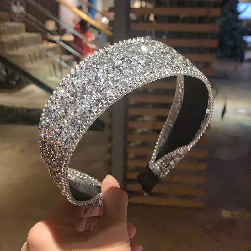 Wide-brimmed Rhinestone Band Fairy Fashion Haiand High-end Wens Hair Accories Y250808