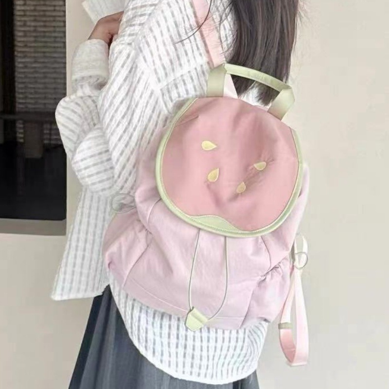 trend 2025 Autumn New Women s Backpack New Women s Dopamine Pomegranate Color Block Mini Backpack New Cute Book Bag Autumn New Designer Backpack